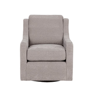 JLA Home Madison Park - Chenille swivel chair with wingback silhouette, high-density foam comfort and 360° metal base for style and support Grey MP103-0240