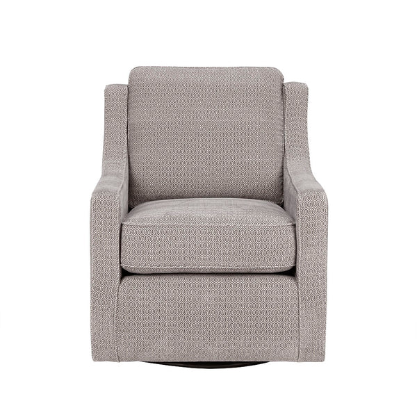 JLA Home Madison Park - Chenille swivel chair with wingback silhouette, high-density foam comfort and 360° metal base for style and support Grey MP103-0240