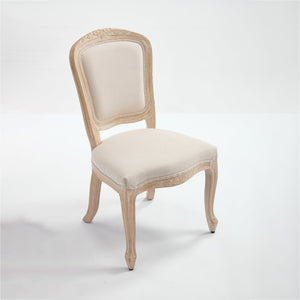 English Elm French Country Dining Chairs Set Of 2 - Stylish Upholstered Design, Fan-Back Comfort For Any Space W3426P324536