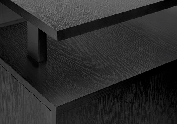 English Elm Computer Desk - Modern Black Laminate Home Office Workstation With Storage Cabinets & Metal Legs B2710P221291