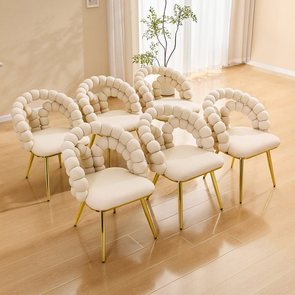 English Elm Modern Velvet Bubble Back Dining Chairs with Gold Legs Glam Accent Seating Set of 2 W3875P437077