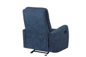 English Elm Paterson Microsuede Velvet Rocker Recliner Plush Swivel Chair for Living Room Blue B078P497893