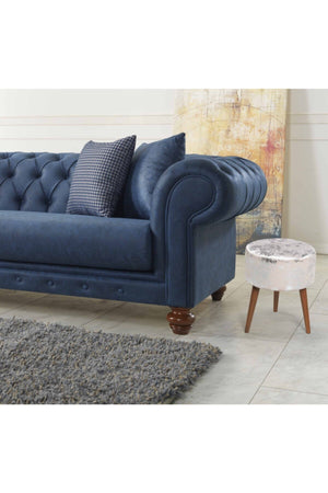 English Elm Flora Ottoman 106 - Elegant Ivory Silver Pattern, Compact Footrest & Extra Seating For Any Space B029P210380