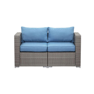 English Elm 59" Modular Pe Rattan Outdoor Loveseat Set with Uv Resistant Olefin Cushions for Patios B082P455122