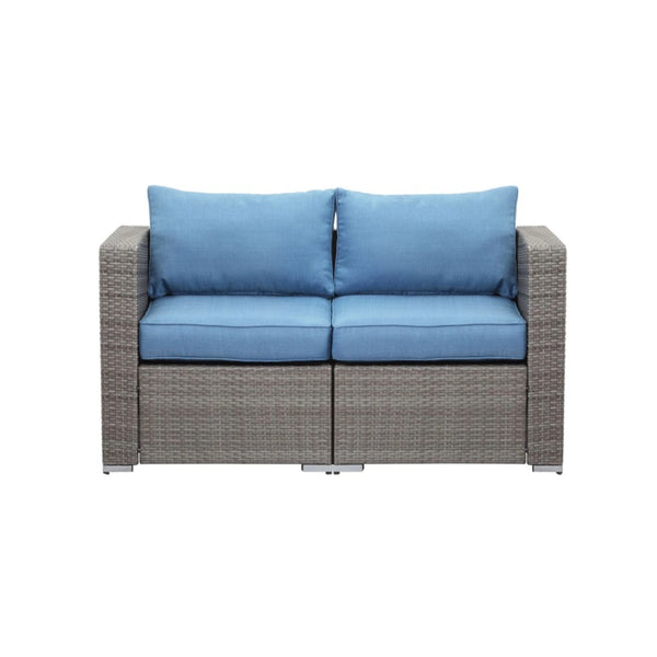 English Elm 59" Modular Pe Rattan Outdoor Loveseat Set with Uv Resistant Olefin Cushions for Patios B082P455122