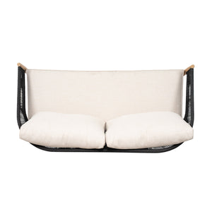 English Elm Christopher Knight Home® - Verona Outdoor Acacia Wood Loveseat With Beige Cushion & Black Rope Accents For Stylish Patios N775P309257B