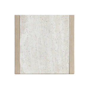 Bernhardt Asana Oak Pedestal Accent Table with Faux Travertine Top for Modern Living