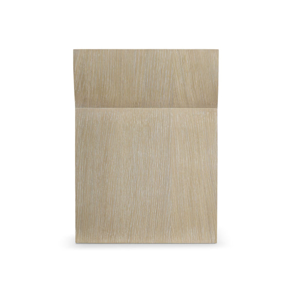 Bernhardt Asana Oak Pedestal Accent Table with Faux Travertine Top for Modern Living