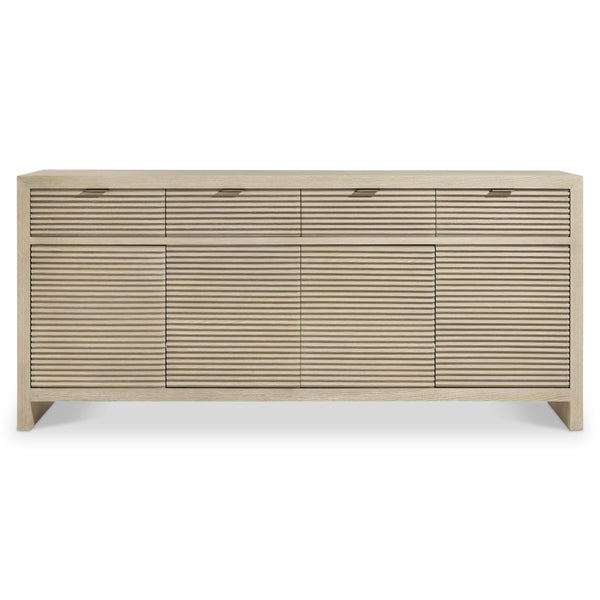 Bernhardt Asana Wire-brushed Oak Buffet with Slatted Doors for Japandi Dining Rooms