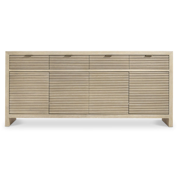 Bernhardt Asana Wire-brushed Oak Buffet with Slatted Doors for Japandi Dining Rooms