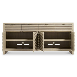 Bernhardt Asana Wire-brushed Oak Buffet with Slatted Doors for Japandi Dining Rooms