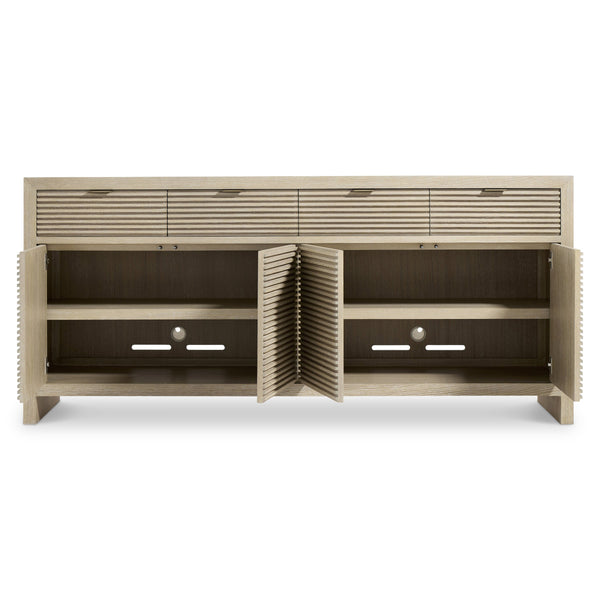 Bernhardt Asana Wire-brushed Oak Buffet with Slatted Doors for Japandi Dining Rooms