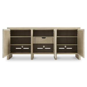 Bernhardt Asana Wire-brushed Oak Buffet with Danish Cord Doors and Soft-close Storage