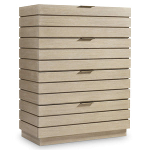 Bernhardt Bernhardt Asana Wire-brushed Oak Tall Chest with Slatted Japandi Design for Bedroom 312142