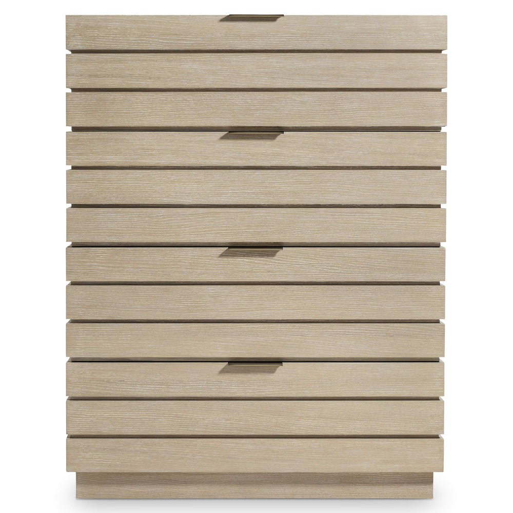 Bernhardt Bernhardt Asana Wire-brushed Oak Tall Chest with Slatted Japandi Design for Bedroom 312142