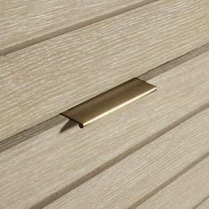 Bernhardt Asana Wire-brushed Oak Tall Chest with Slatted Japandi Design for Bedroom