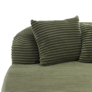 English Elm Swivel Barrel Accent Chair Chenille Tufted Round Club Seat for Living Room Lounge Green N719S002370F