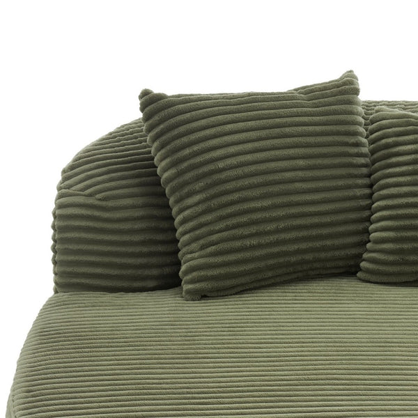 English Elm Swivel Barrel Accent Chair Chenille Tufted Round Club Seat for Living Room Lounge Green N719S002370F