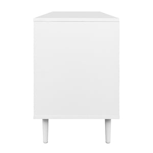 60" 2-Door Modern Media Console Solid White, Coastal Oak W60MAR2DSWW Walker Edison