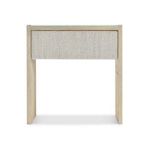 Bernhardt Asana Wire-brushed Oak Nightstand with Danish Cord Drawer and Glass Top