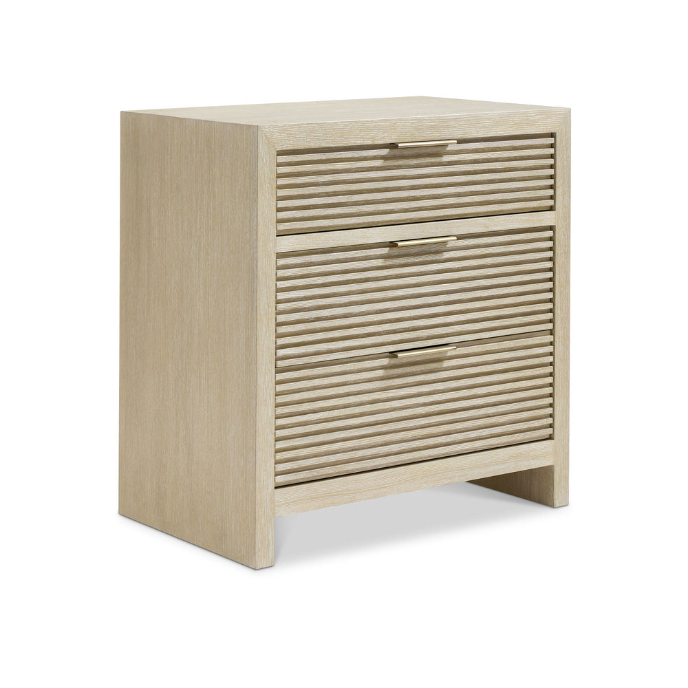 Bernhardt Bernhardt Asana Wire-brushed Oak Nightstand with Slatted Drawers and Usb Charging 312231