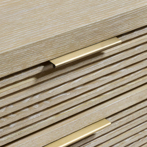 Bernhardt Asana Wire-brushed Oak Nightstand with Slatted Drawers and Usb Charging