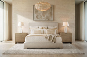Bernhardt Asana Oak Nightstand with Slatted Drawers Usb Charging and Soft Close Storage