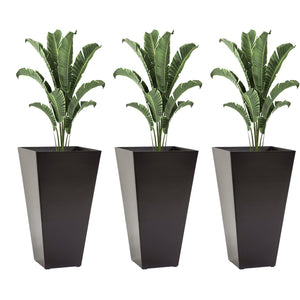 English Elm Outsunny Set Of 3 Tall Planters – 28" Versatile Indoor/Outdoor Flower Pots With Drainage Holes W2225P174479-GIGA