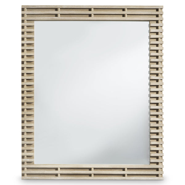 Bernhardt Bernhardt Asana Wire-brushed Oak Slatted Wall Mirror with Zen Inspired Frame 312334