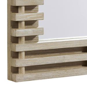 Bernhardt Asana Wire-brushed Oak Slatted Wall Mirror with Zen Inspired Frame