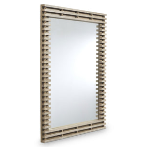 Bernhardt Asana Wire-brushed Oak Slatted Wall Mirror with Zen Inspired Frame