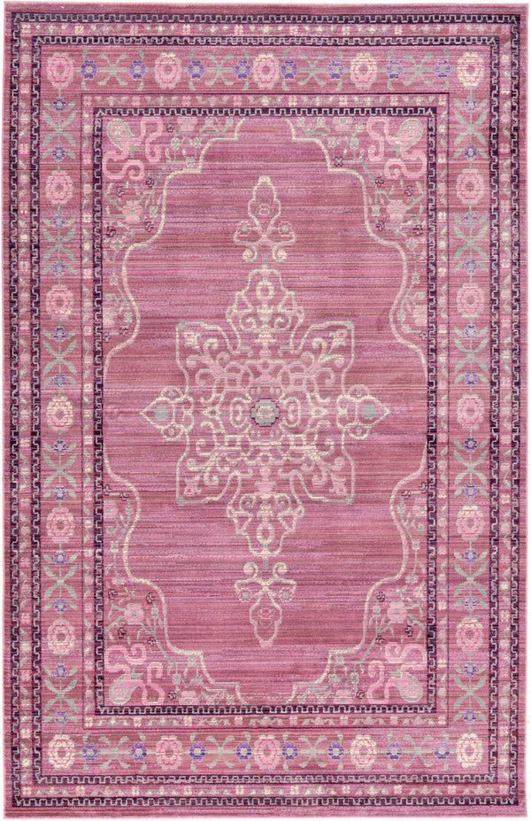 Unique Loom Pink 5' 1 X 8' Austin Rug – Soft Pink Elegance For Living Rooms & Bedrooms, Warmth & Style Included! Pink  3123844-unique-loom