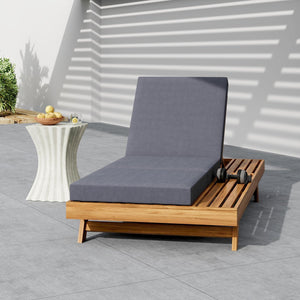 English Elm Christopher Knight Home® - Lounge Chaise Set - Acacia Solid Wood With Ergonomic Dark Grey Cushion For Stylish Outdoor Relaxation N770P253442T_N770P208326G
