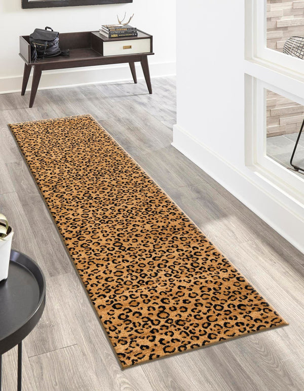 Unique Loom Light Wildlife Runner Rug - 3' X 10' Size For Natural Texture And Comfort In Corridors & Spaces Brown  3125065-unique-loom