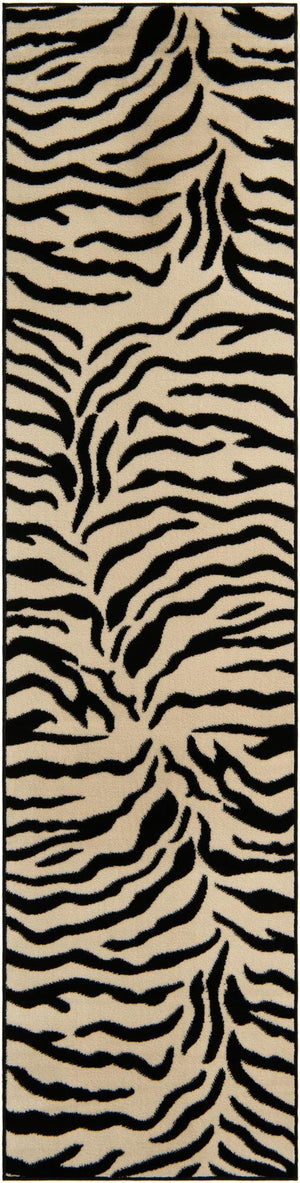 Unique Loom Light Wildlife Runner Rug - 3' X 10' Size For Natural Texture And Comfort In Corridors & Spaces Ivory  3125072-unique-loom