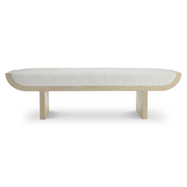 Bernhardt Asana Wire-brushed Oak Upholstered Bench for Bedroom or Entryway