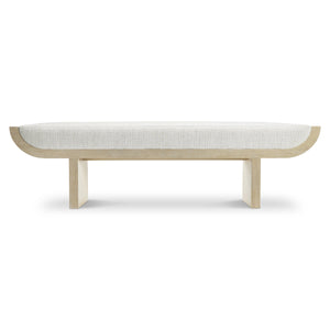 Bernhardt Asana Wire-brushed Oak Upholstered Bench for Bedroom or Entryway