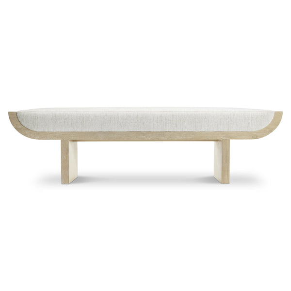 Bernhardt Asana Wire-brushed Oak Upholstered Bench for Bedroom or Entryway