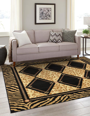 Unique Loom Light Wildlife Runner Rug - 3' X 10' Size For Natural Texture And Comfort In Corridors & Spaces Brown  3125098-unique-loom