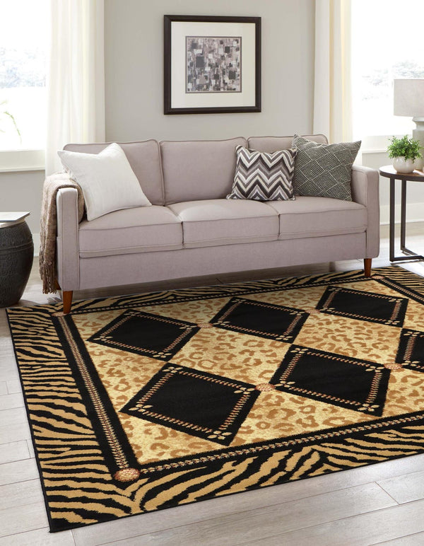 Unique Loom Light Wildlife Runner Rug - 3' X 10' Size For Natural Texture And Comfort In Corridors & Spaces Brown  3125098-unique-loom