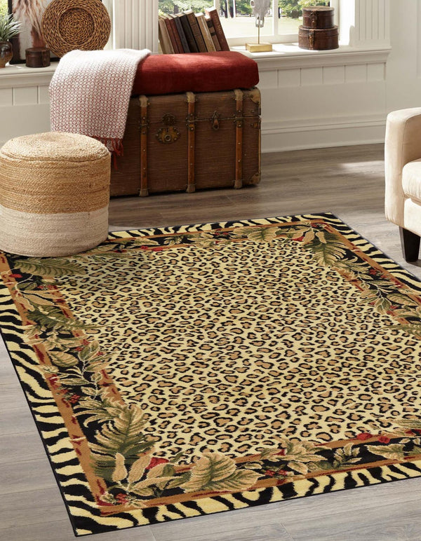 Unique Loom Cream 10 Ft Wildlife Runner Rug – Soft, Stylish Addition To Elevate Your Home Décor With Elegance Cream  3129927-unique-loom
