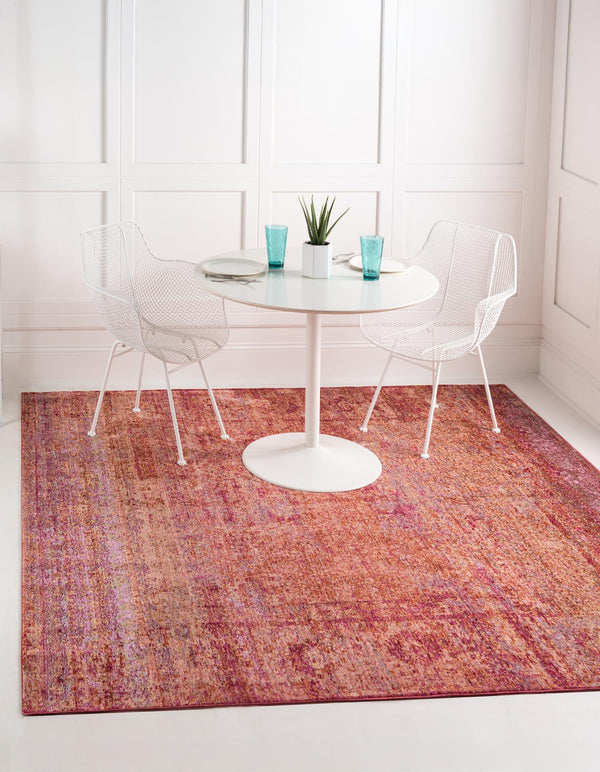 Unique Loom Green 6' 1 X 9' Austin Rug – Embrace Nature's Charm With A Fresh, Durable Addition To Your Home Decor Red  3125267-unique-loom