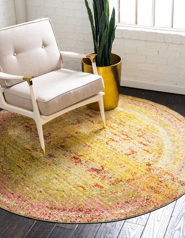 Unique Loom Green 6' 1 X 9' Austin Rug – Embrace Nature's Charm With A Fresh, Durable Addition To Your Home Decor Yellow  3125284-unique-loom