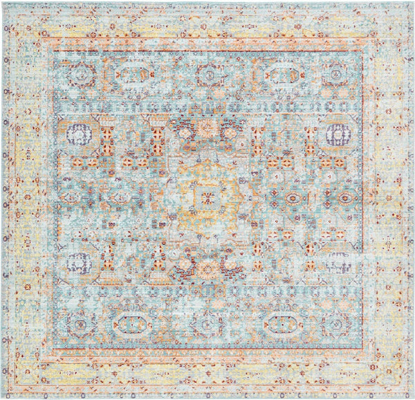 Unique Loom Gold Austin Rug - Luxurious 5'1" X 8' Design For Sophisticated Spaces, Adds Opulence & Comfort Blue  3125323-unique-loom