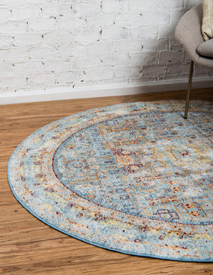 Unique Loom Gold Austin Rug - Luxurious 5'1" X 8' Design For Sophisticated Spaces, Adds Opulence & Comfort Blue  3125324-unique-loom