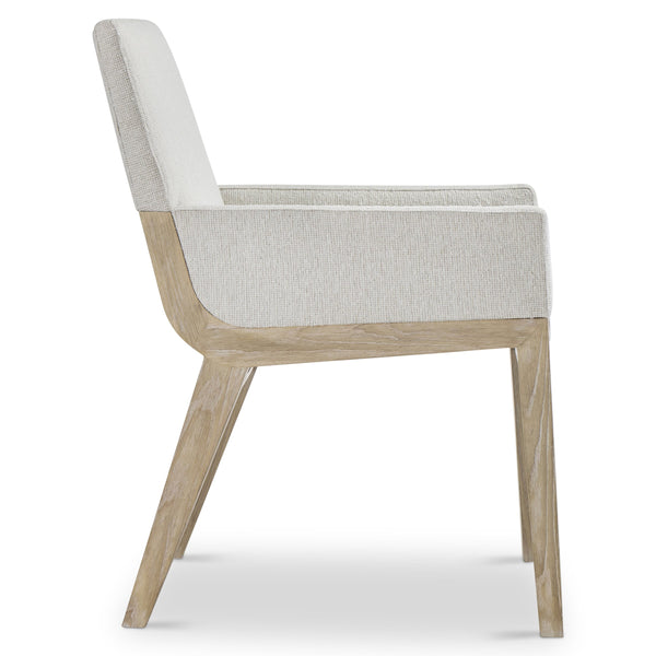 Bernhardt Asana Sculptural Ash Frame Accent Chair with Plush Upholstered Seat