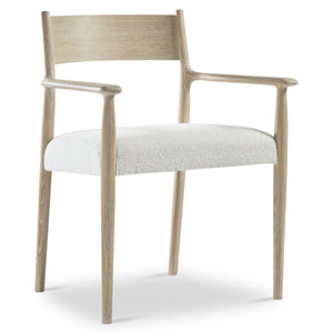 Bernhardt Bernhardt Asana Oak Arm Chair with Open Back and Japandi Minimalist Style 312548