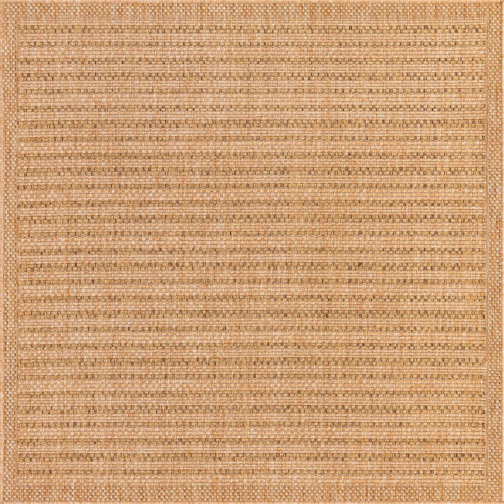 Unique Loom Light Outdoor Border Rug - Durable, Elegant Design For Patios And Decks, Perfect For Any Space Brown  3126501-unique-loom
