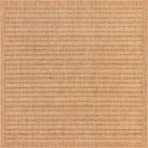Unique Loom Light Outdoor Border Rug - Durable, Elegant Design For Patios And Decks, Perfect For Any Space Brown  3126501-unique-loom