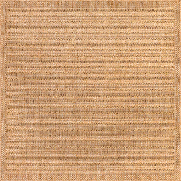 Unique Loom Light Outdoor Border Rug - Durable, Elegant Design For Patios And Decks, Perfect For Any Space Brown  3126501-unique-loom